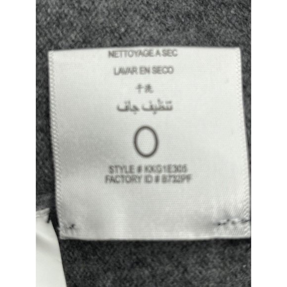 BCBG MAXAZRIA 100% lambswool GRay V-NECK SHORT SLEEVE 2 POCKETS ZIP SWEATER L - Picture 8 of 8